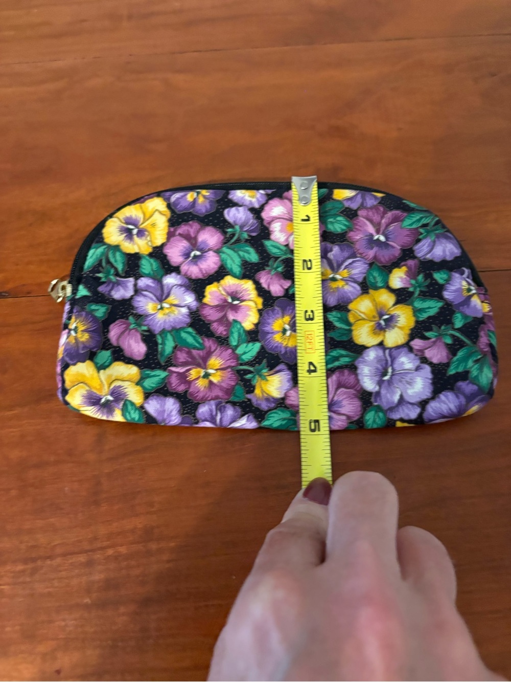 Vintage Pansy Floral Travel Garment Bag & Makeup Case Ted Lapidus Paris - Picture 12 of 12
